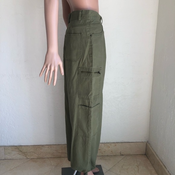 Forever 21 High-Rise Army Green Cargo Utility Joggers Pants Women’s Size M - Picture 3 of 16